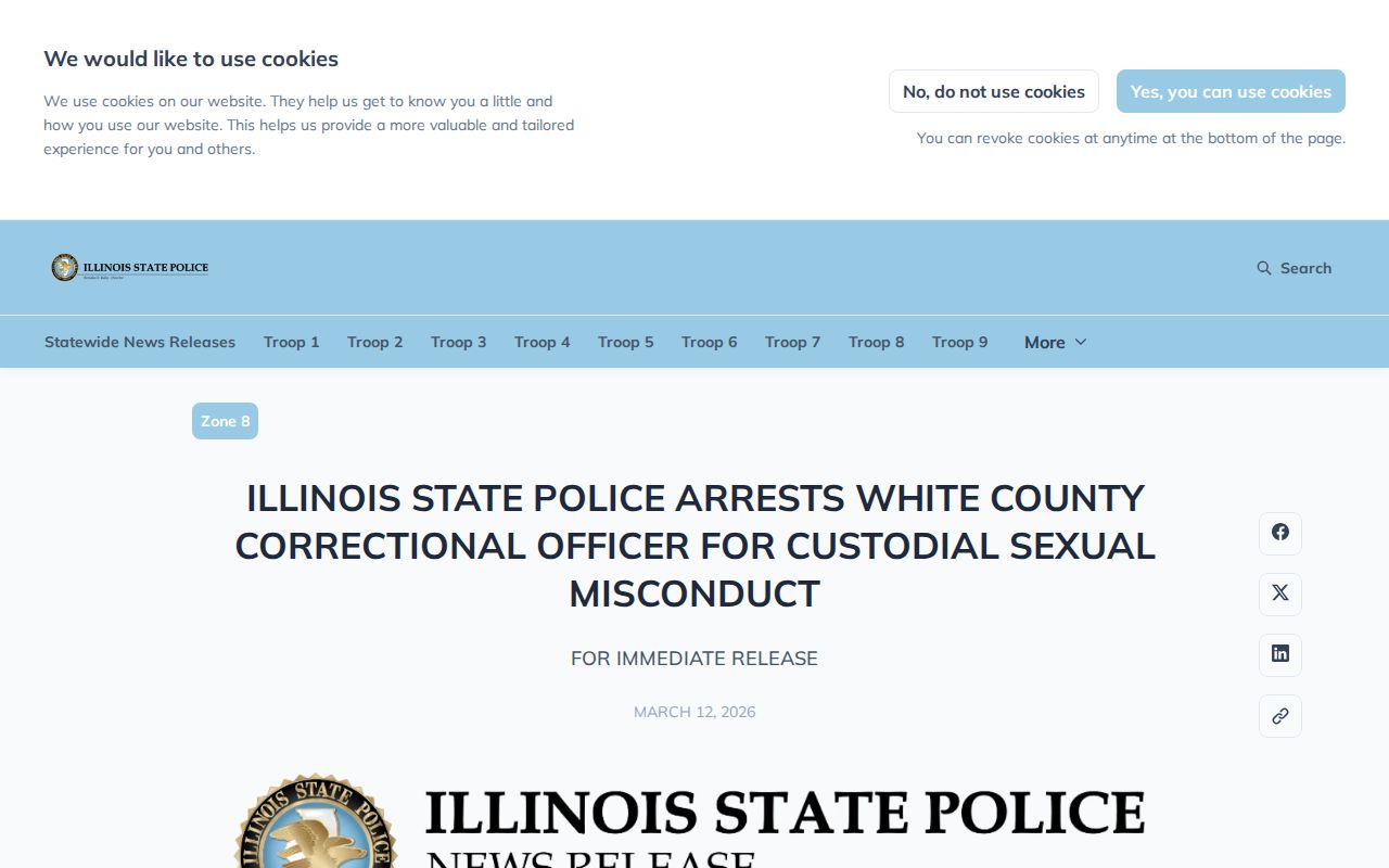 Illinois State Police White County arrest investigation release