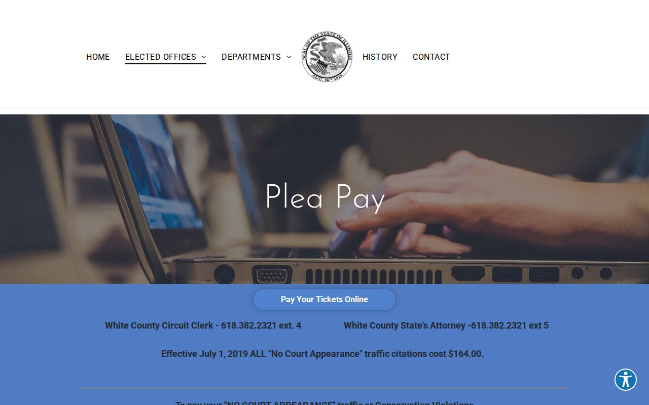 White County criminal court Plea and Pay instructions