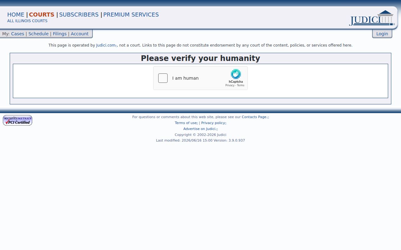 White County criminal court case search fields on Judici