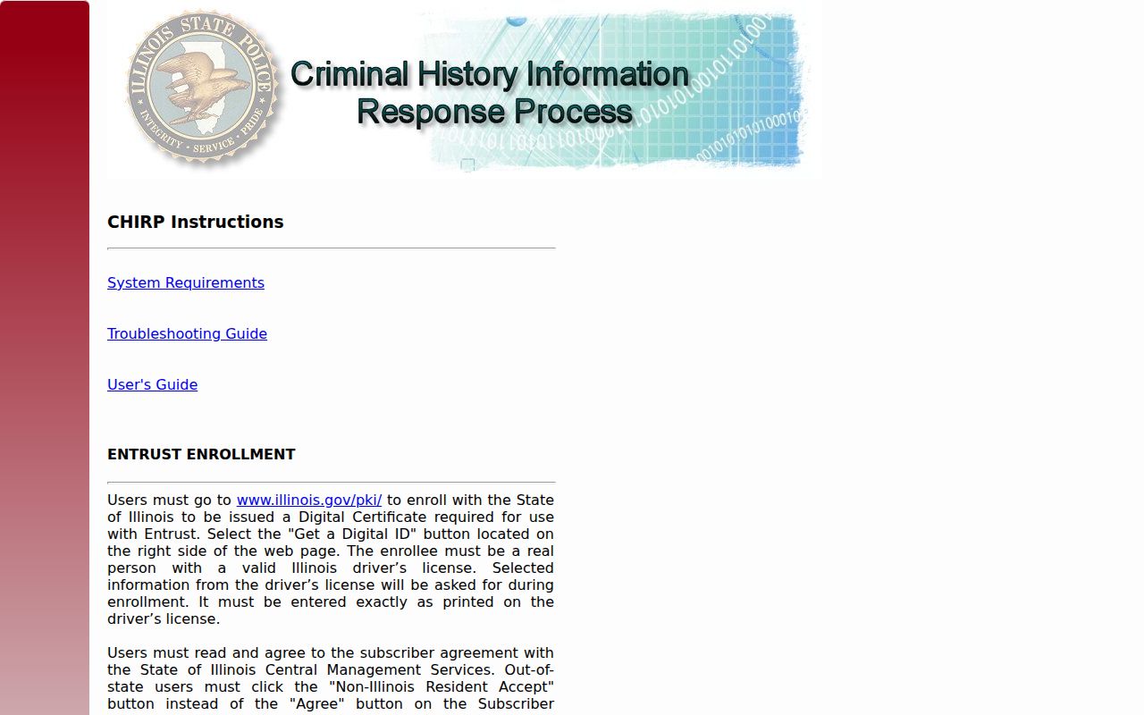 White County criminal record search through Illinois CHIRP