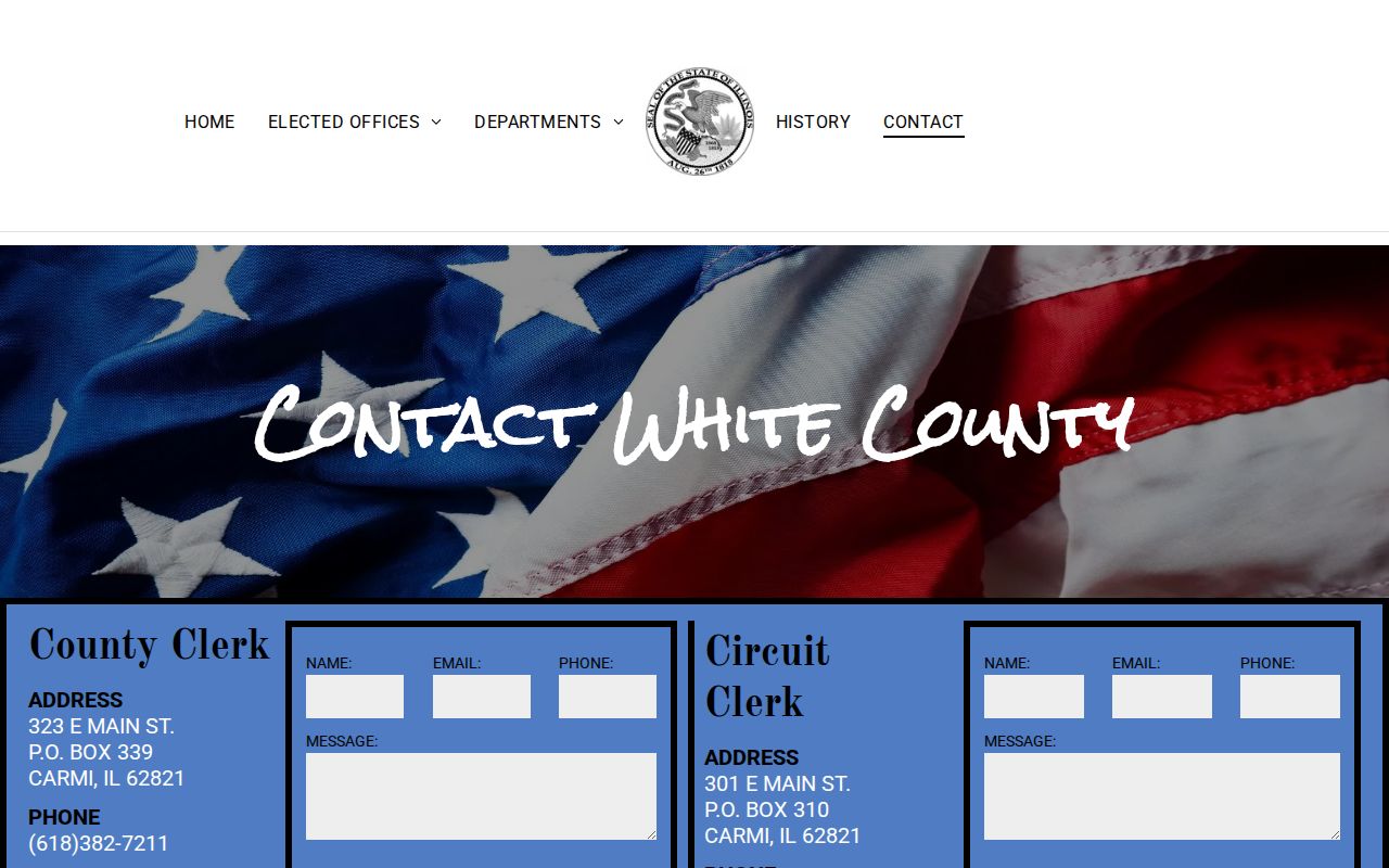 White County criminal history court and county contact access