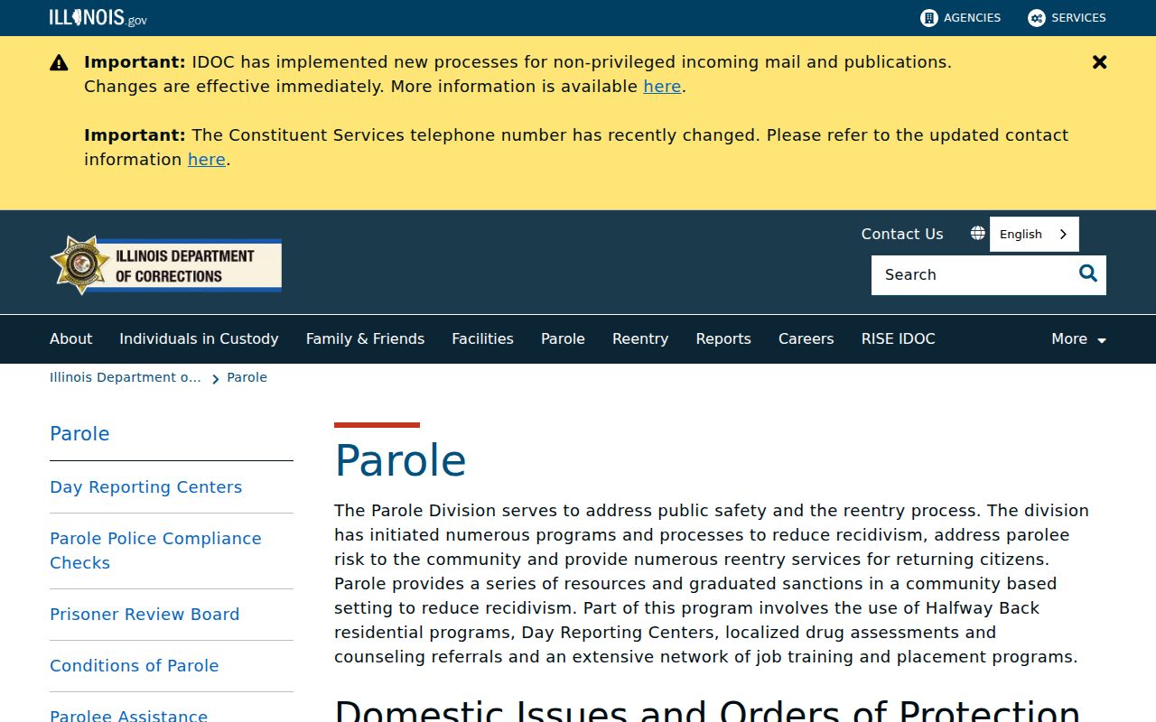 Norris City criminal records and IDOC parole supervision