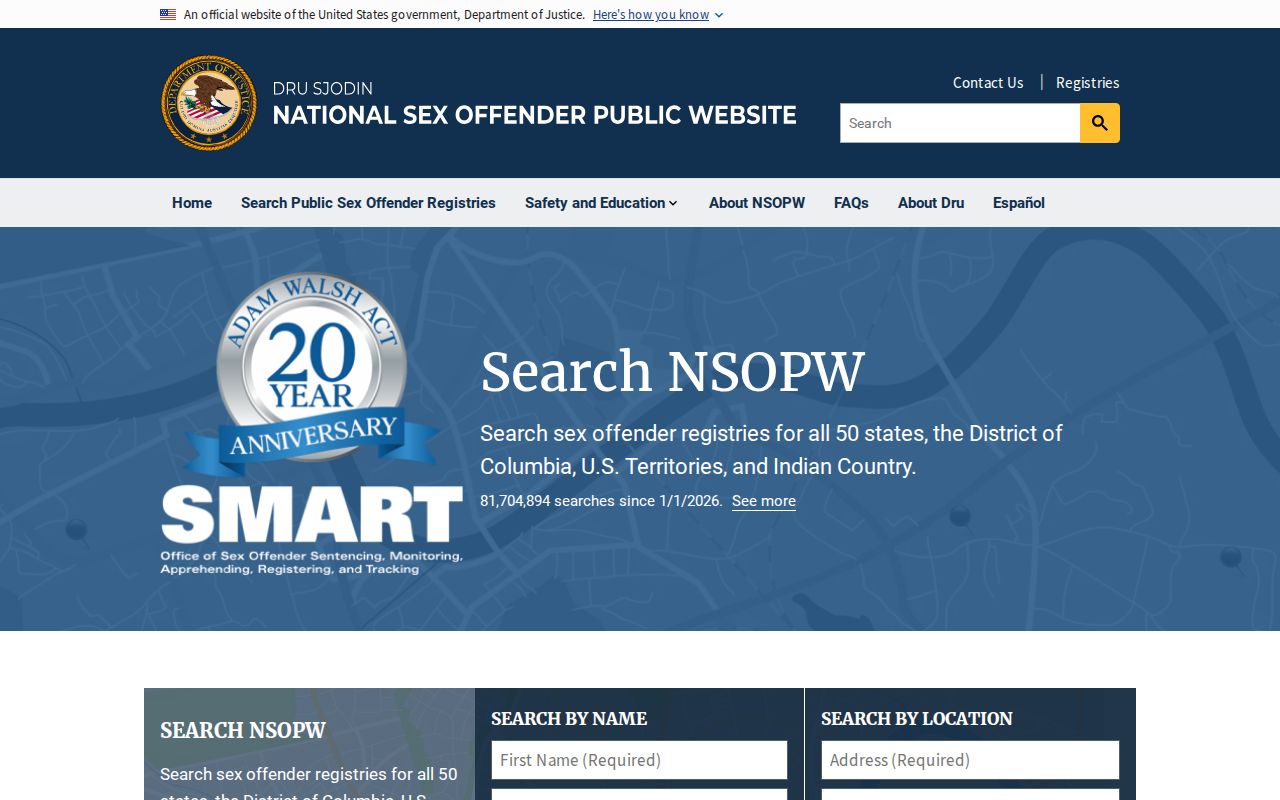 White County sex offender lookup through the national NSOPW gateway